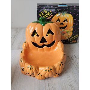 NCE Its alive! candy dish AS‎ IS Pumpkin jack-o lantern Halloween home decor